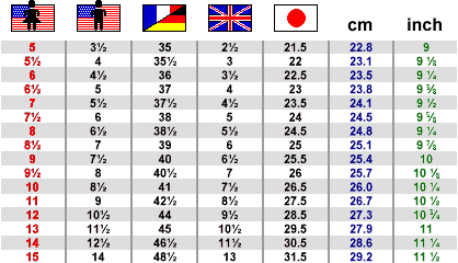 american shoe sizes to dutch