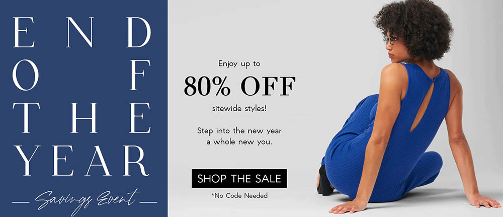 End of the year savings event. Enjoy up to 80% off sitewide styles.