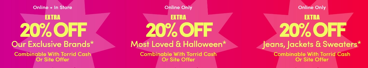 Torrid: Take an extra 20% off Torrid: Take an extra 20% off